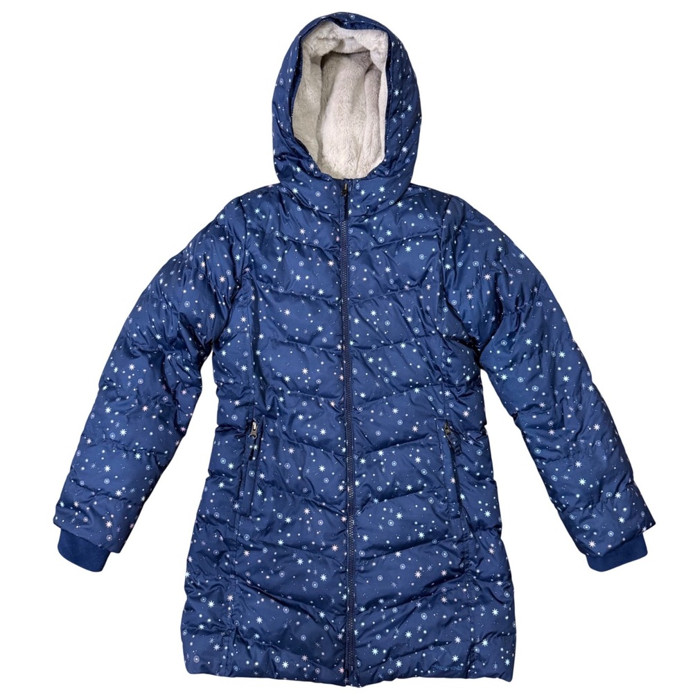 Lands' End Faux Fur Lined Girls Winter Puffer Jacket (LG 10-12) NWOT Insulated